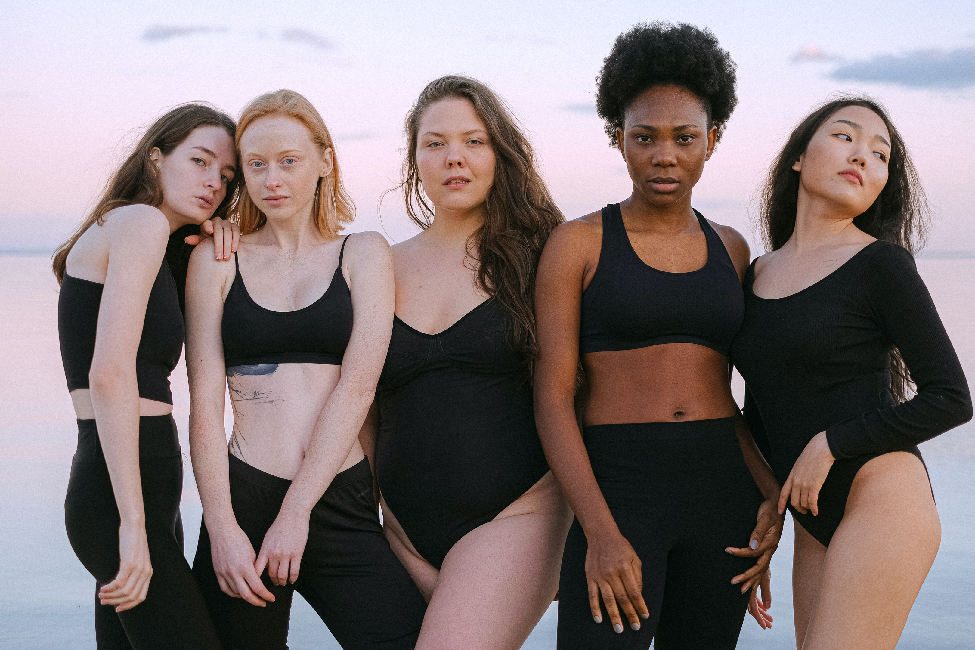 A diverse group of people wearing sustainable activewear